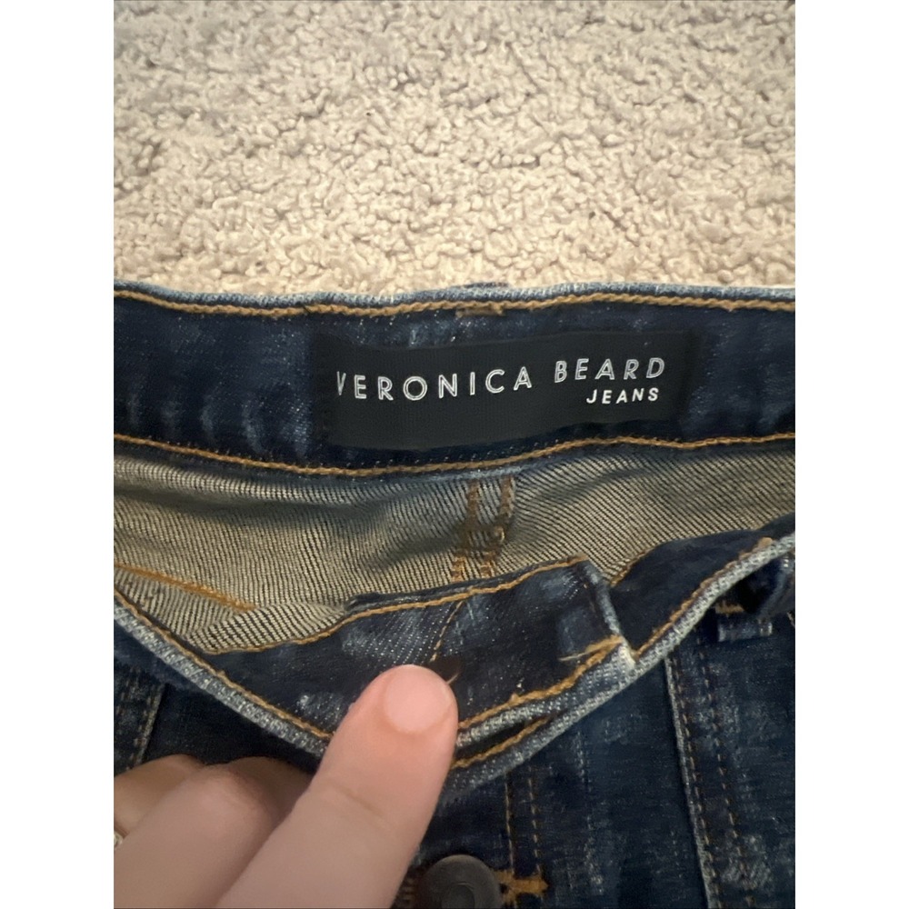 Womens Veronica Beard Zynan Stripe Waist Jean Denim Shorts Size 25/0 Cargo - Picture 2 of 7